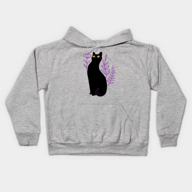 Funny Black Cat Kids Hoodie by marieltoigo